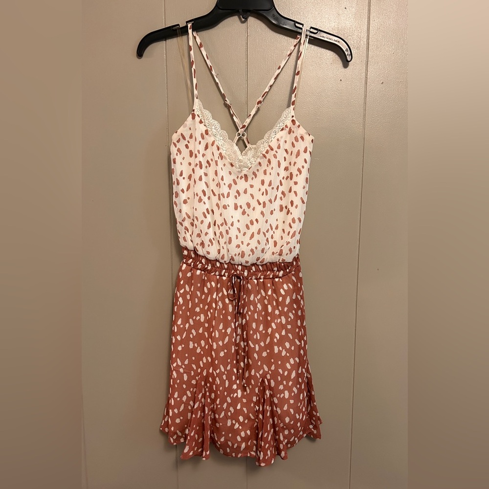 Willow & Root Pink and White Speckled Mini Dress